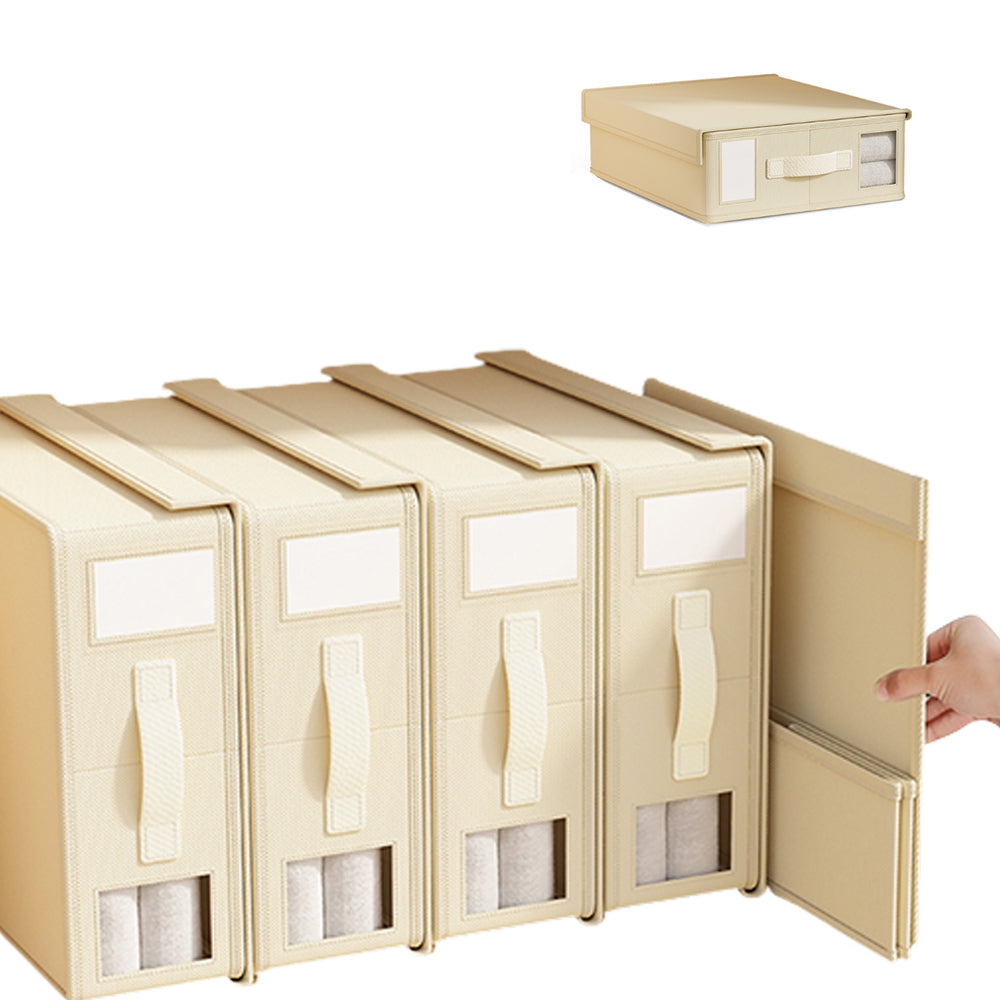 Foldable Bed Sheet Storage Bins with Handle Bed Sheet Folder Organizer