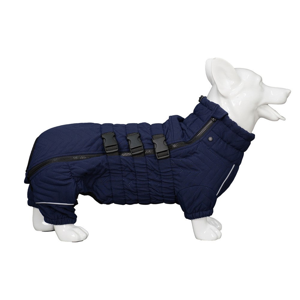Dog Coat 4 Legs Covered Windproof Waterproof Dog Winter Jacket-Blue