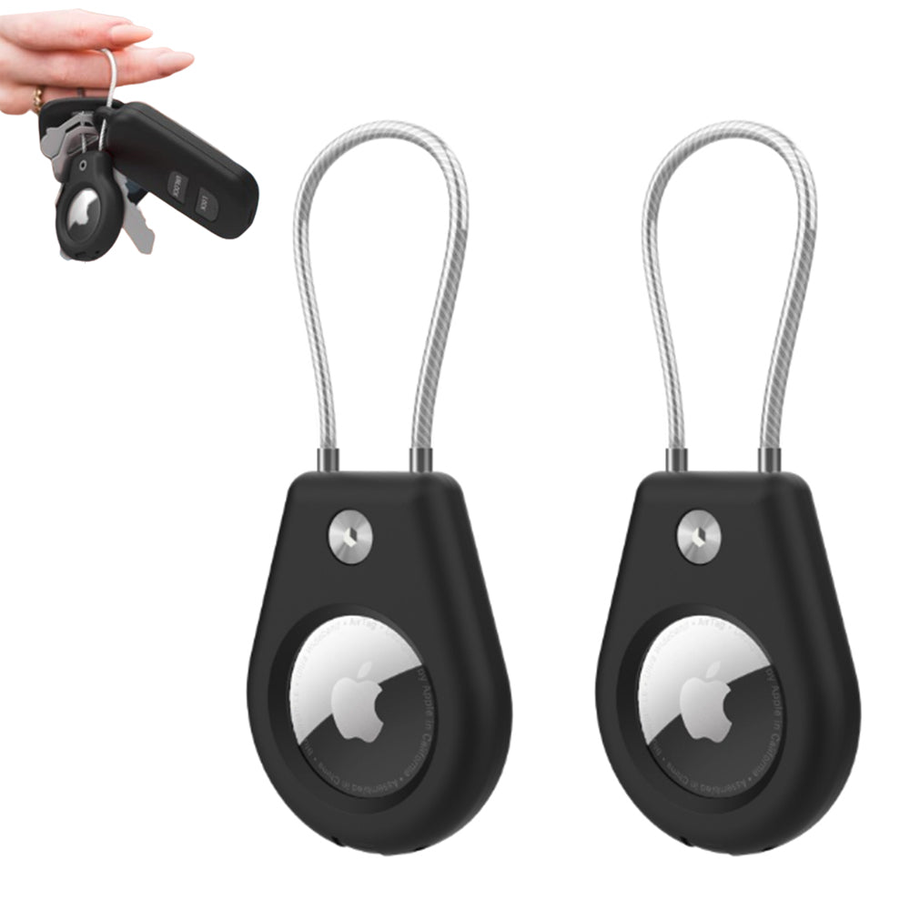 2Pcs AirTag Protective Cases with Keychain for Luggage