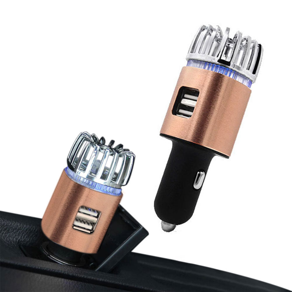 Car Air Purifier Dual USB Ports Car Air Freshener Portable Ionizer