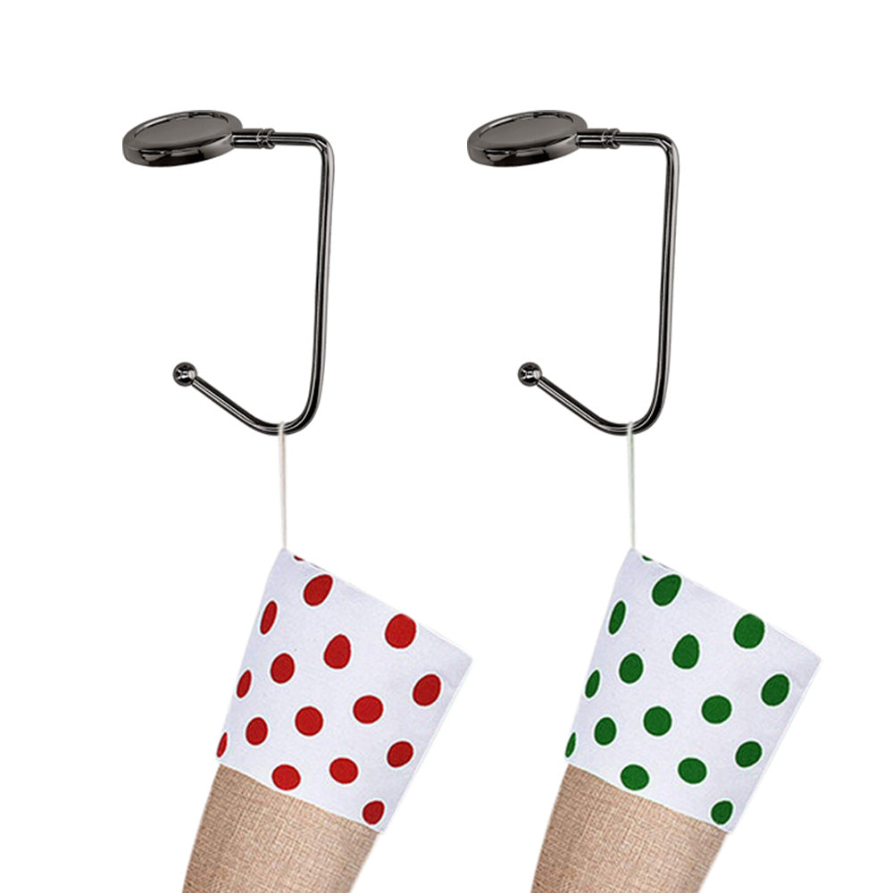 2 Pack 30mm Metal Straight Hooks for Christmas Stockings and Bags