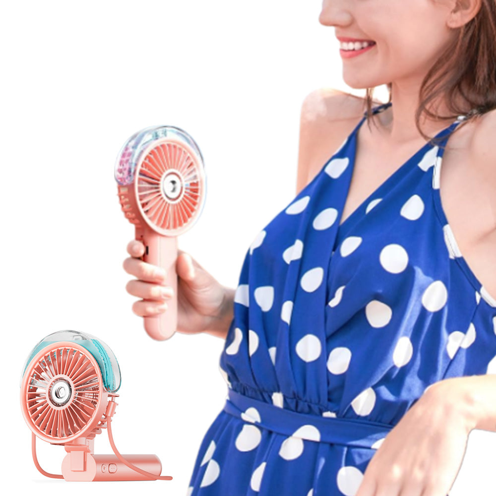 Portable Handheld Misting Fan Rechargeable Personal Folding Fan