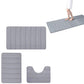 3Pcs Coral Fleece Bathroom Mat Anti Slip Toilet Rugs Fast Absorbent