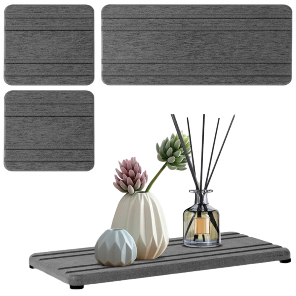 3Pcs Non-slip Water Absorbing Diatomite Stone Coasters Tray For Sink