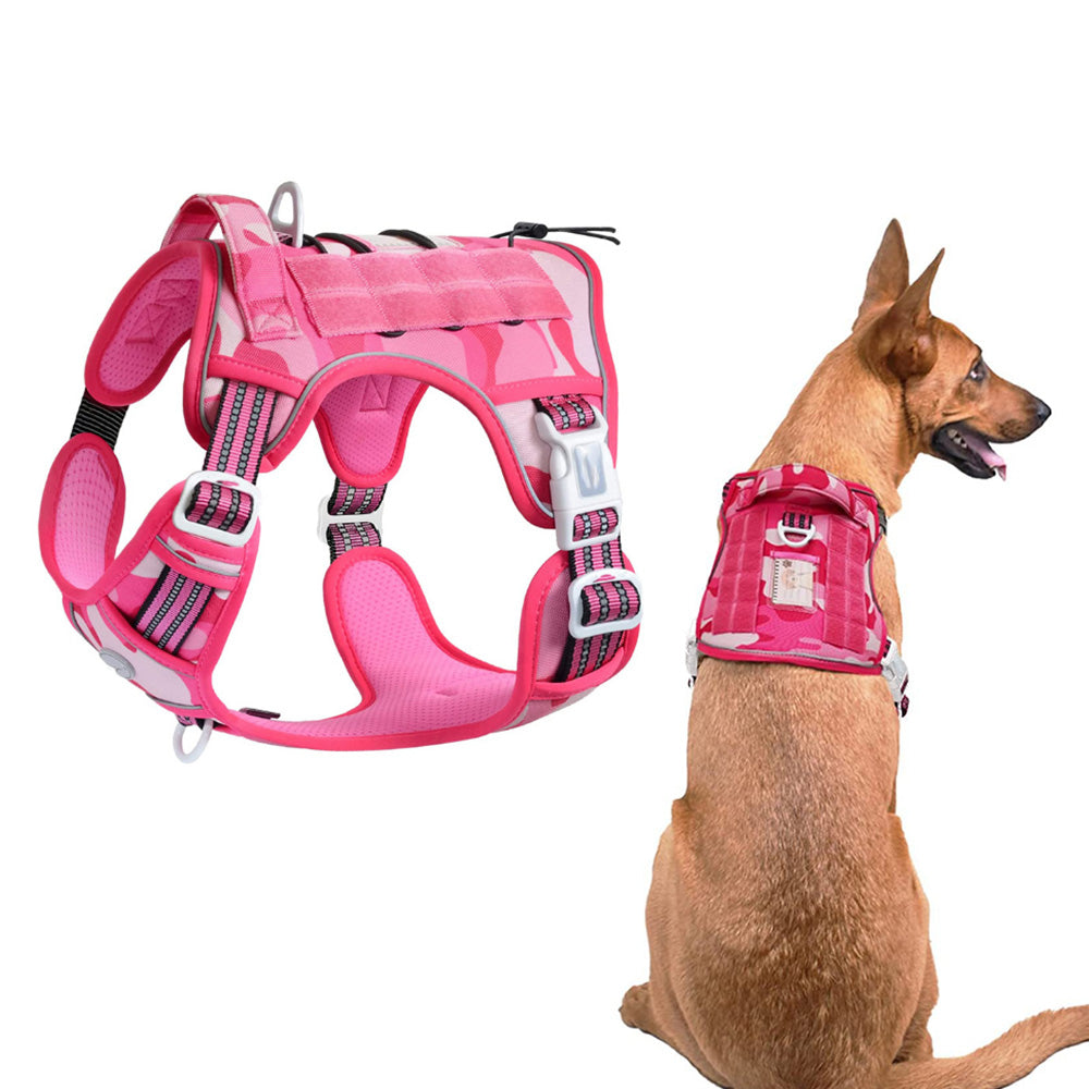 Tactical Dog Harness with Handle Reflective No Pull Military Working Vest