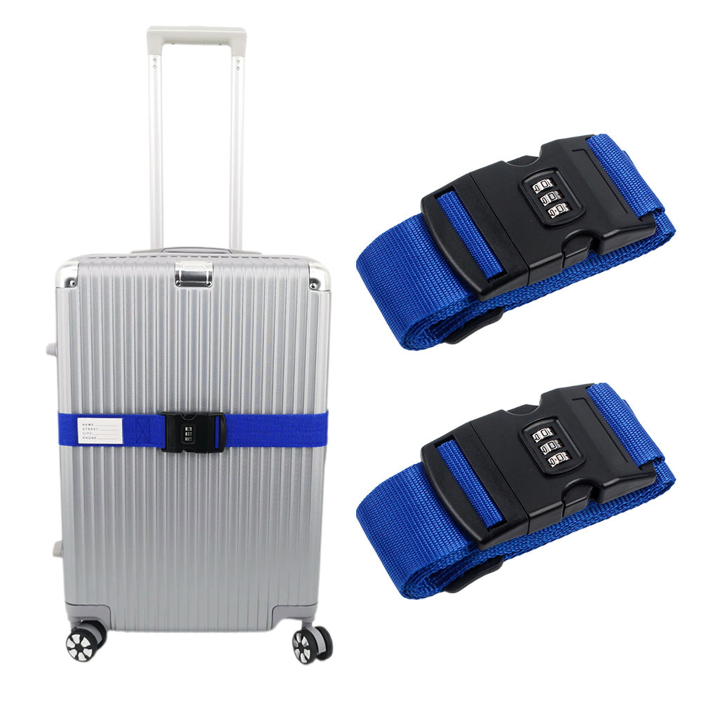 2Pcs Luggage Strap Code Password Travel Suitcase Secure Lock Security Packing Belt