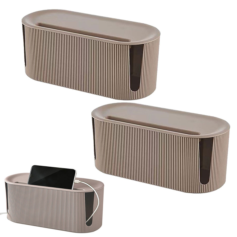 2Pcs Cable Storage Box Wire Management Case Power Plug Socket Organizer Box