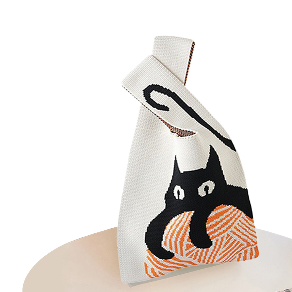 2Pcs Cute Knitted Wrist Bag-Cat