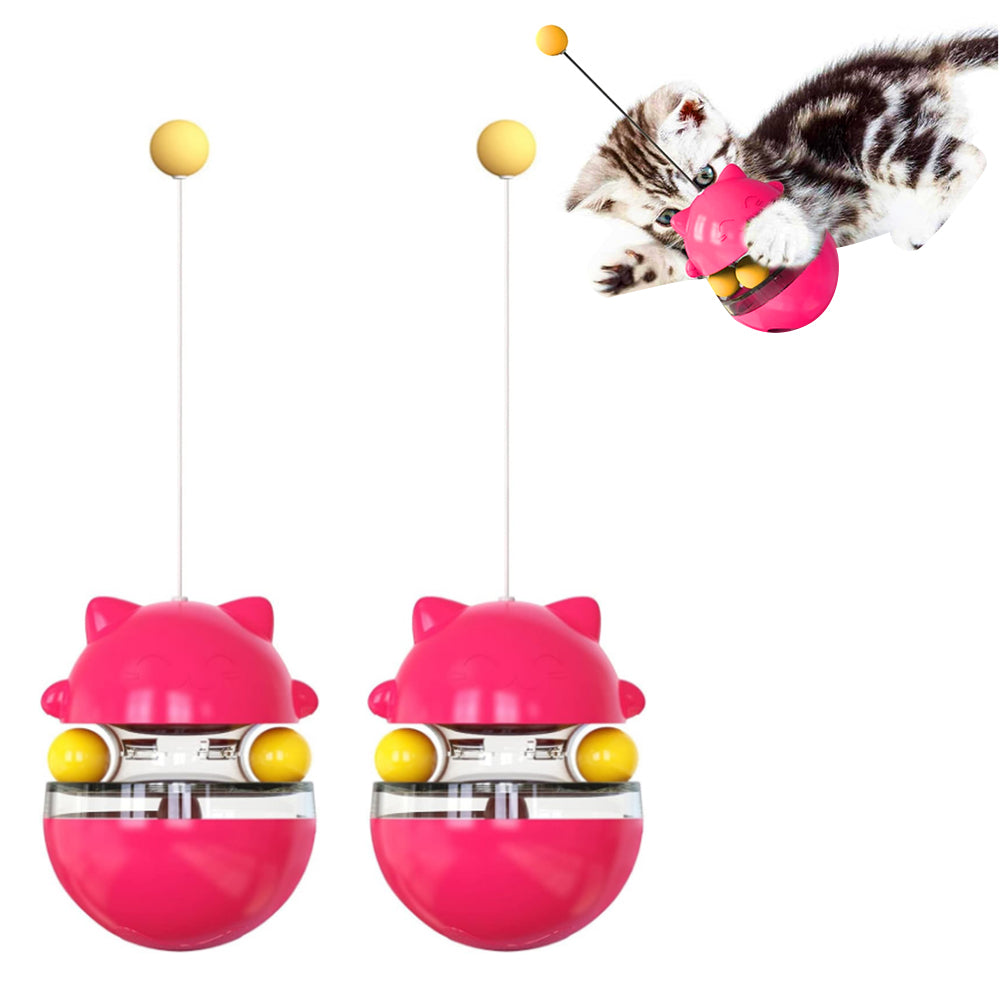 2Pcs Cat Treat Ball Tumbler Interactive Toy