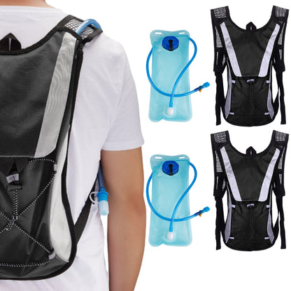 2Pcs Hydration Pack Backpack Bag With 2L Water Bladder For Hiking Camping