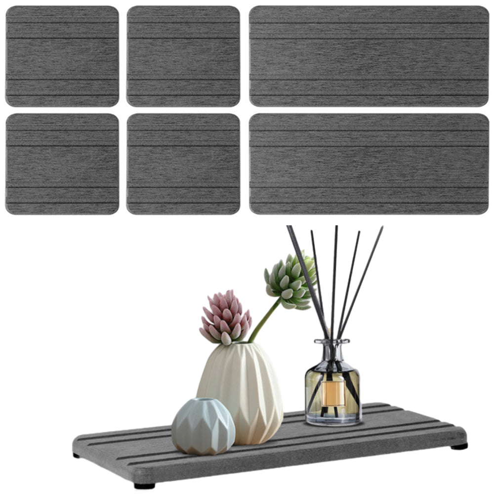 6Pcs Non-slip Water Absorbing Diatomite Stone Coasters Tray For Sink