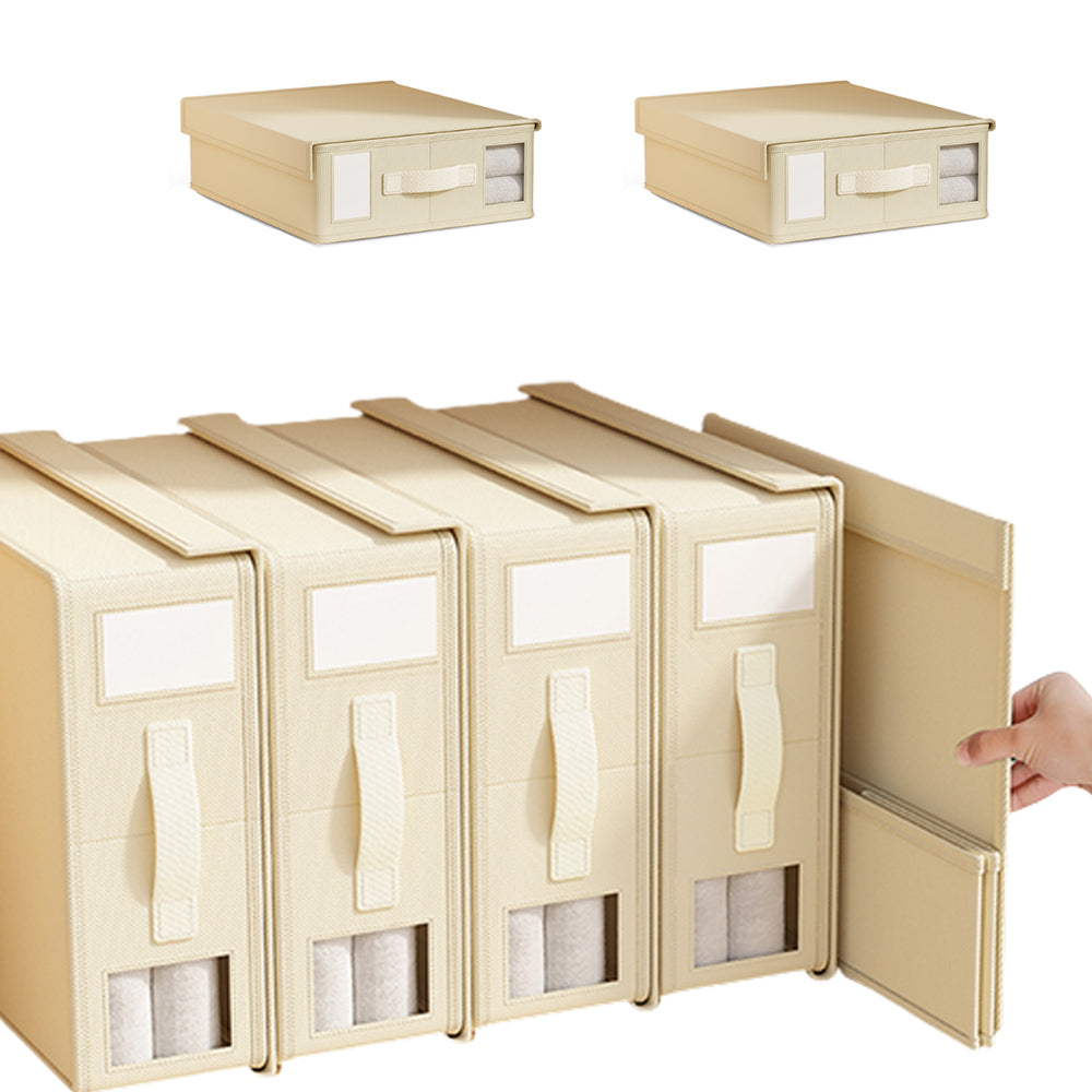2Pcs Foldable Bed Sheet Storage Bins with Handle