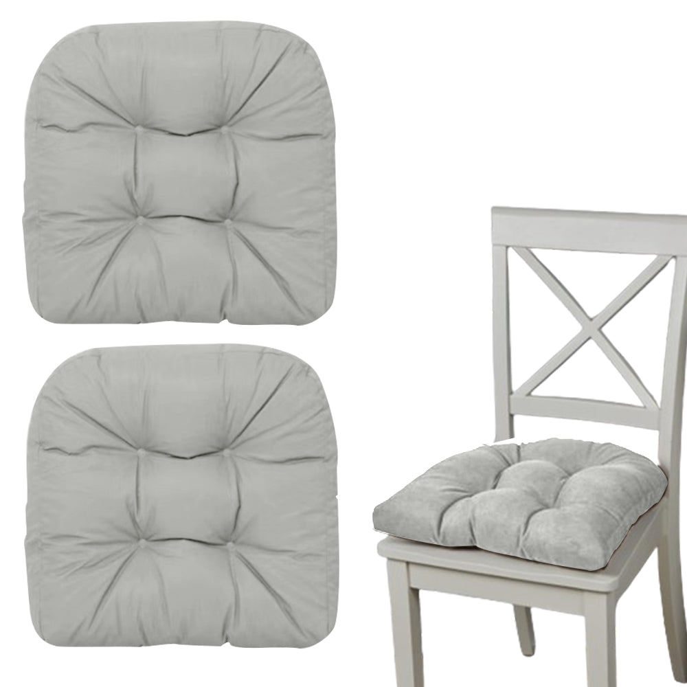 2PCS Chair Seat Cushions 48x48cm Square Pad with Backrest for Home Office Dining