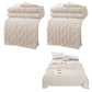 2Pcs Soft Warm Reversible Faux Long Plush Blanket