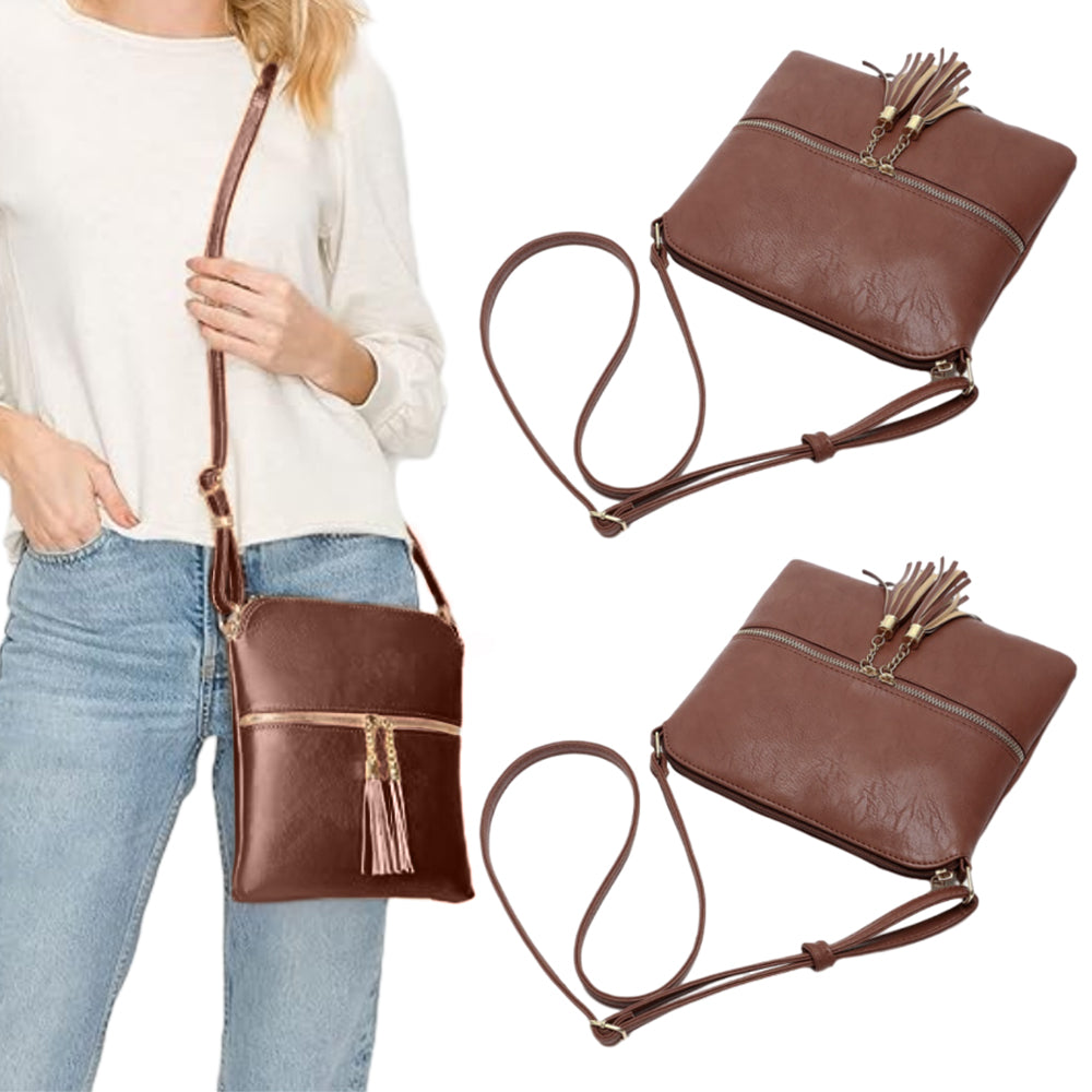 2Pcs Ladies Cross Body Bag with Tassel