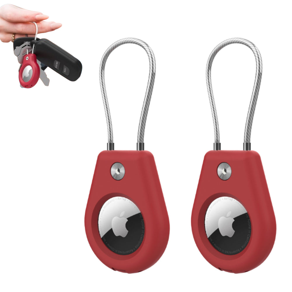 2Pcs AirTag Protective Cases with Keychain for Luggage