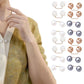 16Pcs Brooch Anti-Exposure Neckline Double-Headed Artificial Pearl Looper Right Angle