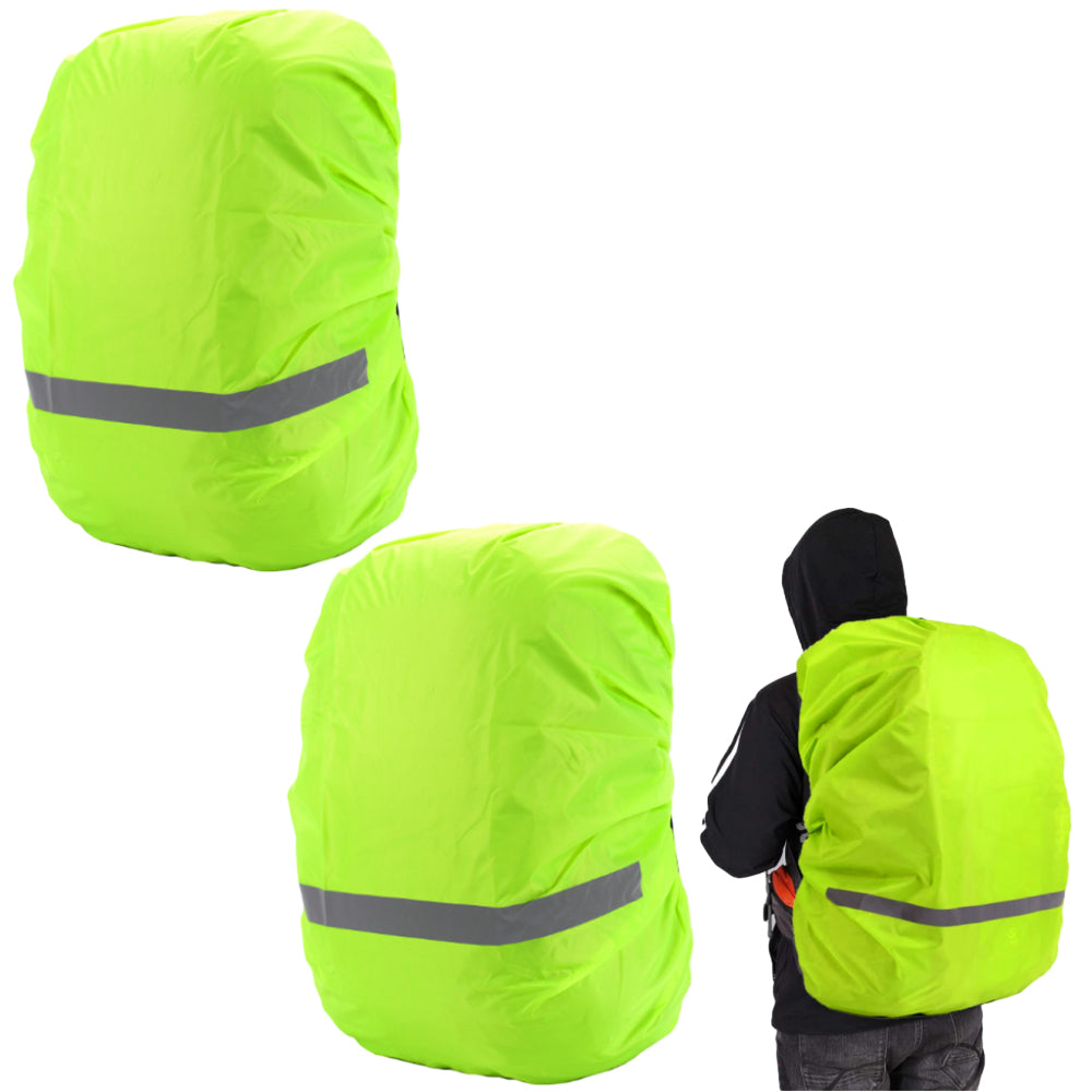 2Pcs Water-Resistant Outdoor Backpack Rain Cover with Reflective Strip