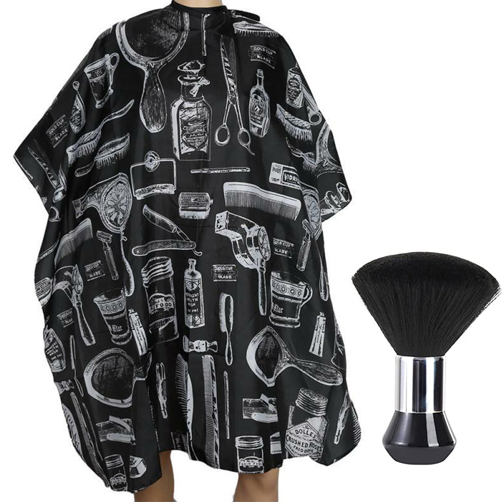 Hair Cutting Cape Waterproof Hair Styling Cape with Snap Closure and Brush