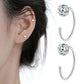 Half Hoop Earrings for Women Lightweight Sterling Silver Stud Earrings for Party Daily Life