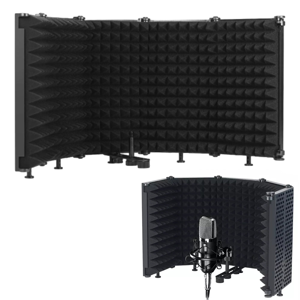 5 Panel Microphone Isolation Shield Vocal Booth Recording Sound Absorbing Foams