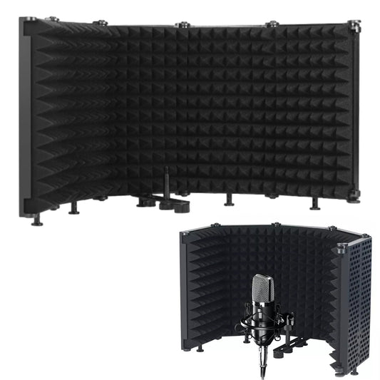 5 Panel Microphone Isolation Shield Vocal Booth Recording Sound Absorbing Foams