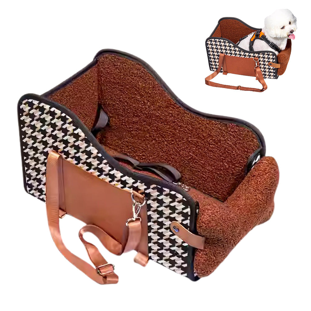 Car Center Console Pet Bed Foldable Dog Cat Seat for Small Pets