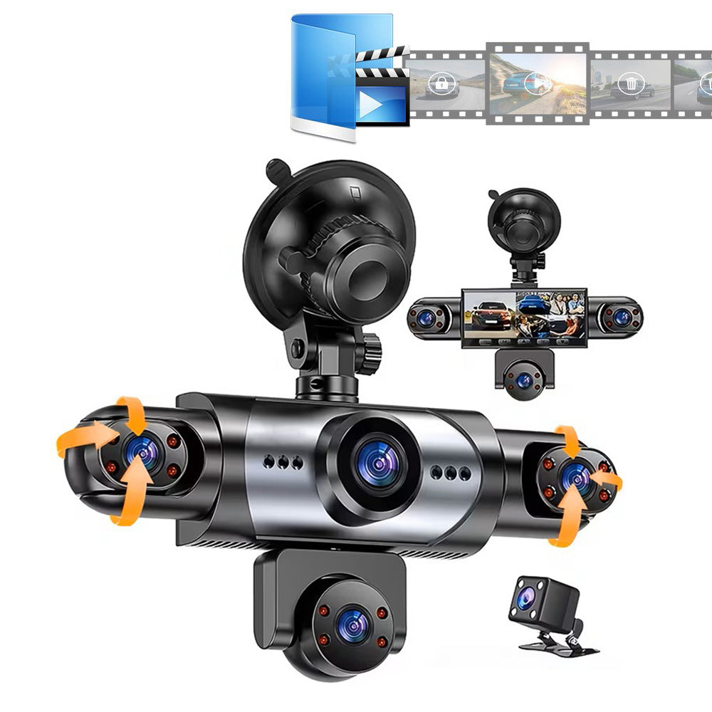 5 Channel WiFi 1080P Dash Cam Front Rear Left Right Interior for Cars