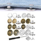 32 Pack Removable Screw Type No Sew Denim Jeans Buttons
