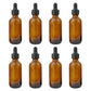 8 Pack Amber Glass Dropper Bottles 60ml for Essential Oils Beauty Oil Personal Care
