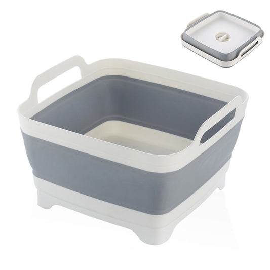 Collapsible Dish Basin with Drain Plug Portable RV Camping Sink