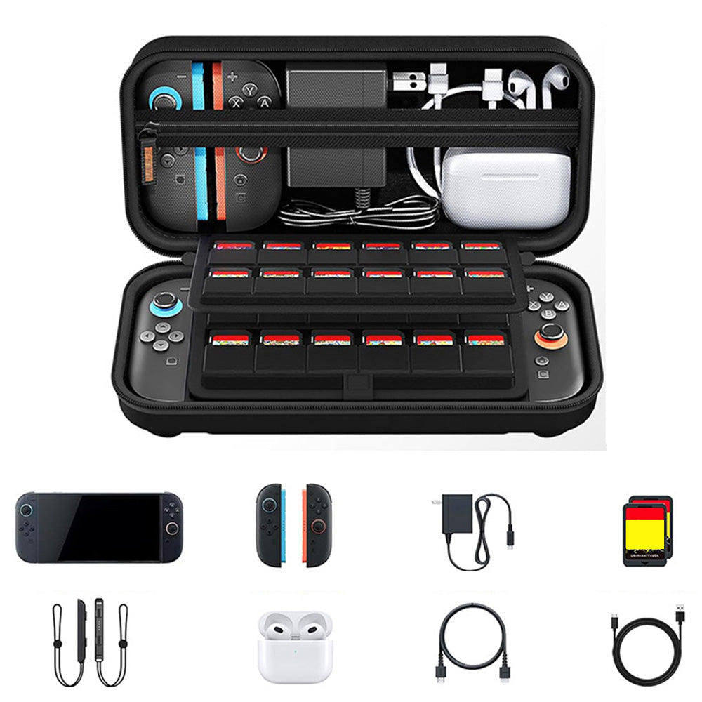 Protective Hard Shell Carrying Case With 24 Game Card Slots For Switch 2