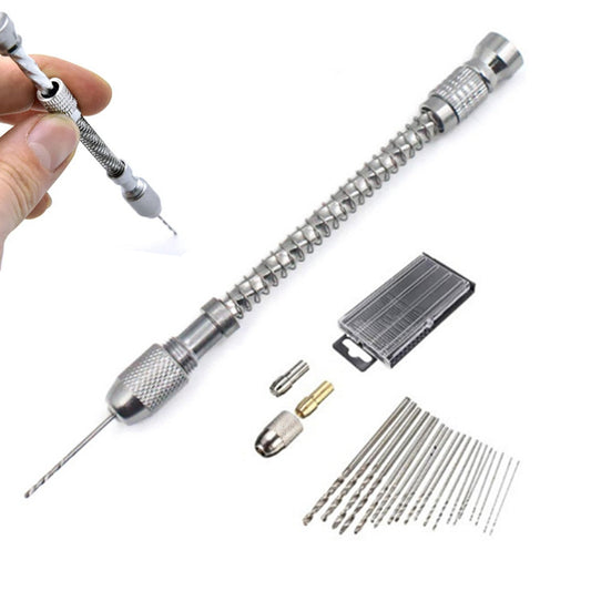 20 PCS Stainless Steel Precision Pin Vise Hand Drill Set Manual Pin Vise Set for Model Craft DIY