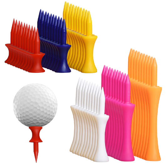 60Pcs Colourful Plastic Step Down Golf Tees Set