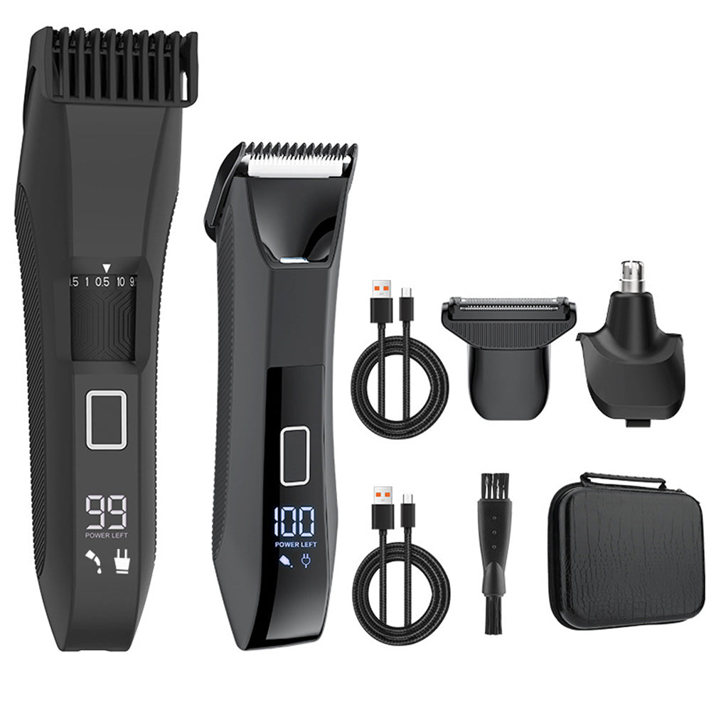 Electric Grooming Shaver Set with LED Display for Beard Body & Nose Hair Care