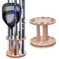 360 Degree Rotating Engineered Wood Floor Fishing Rod Rack Holds 12 Rods