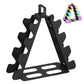 Black Metal Multi-Slot Dumbbell Rack 4 Tier A-Frame Weight Rack