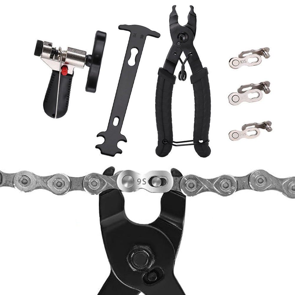 9 Piece Bicycle Chain Repair Tool Kit with Link Pliers and Breaker