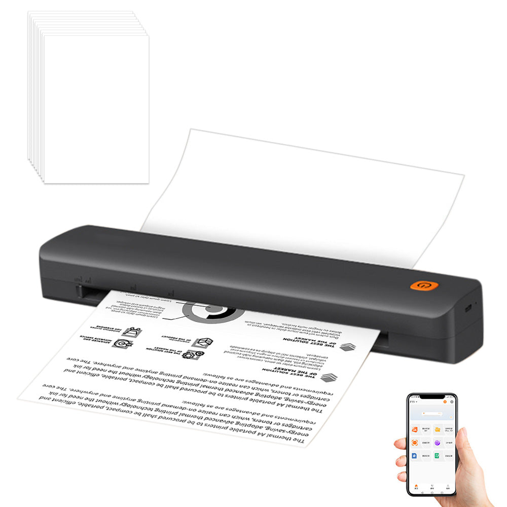 Inkless Portable Printer Bluetooth Wireless Thermal Printer for Students Home Office