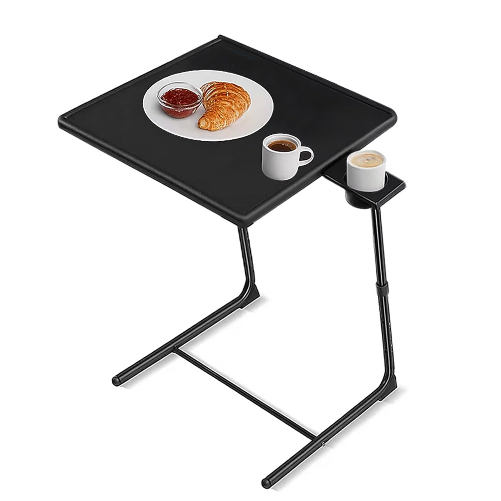 Adjustable Overbed Table with Cup Holder Foldable Bedside Desk for Laptop