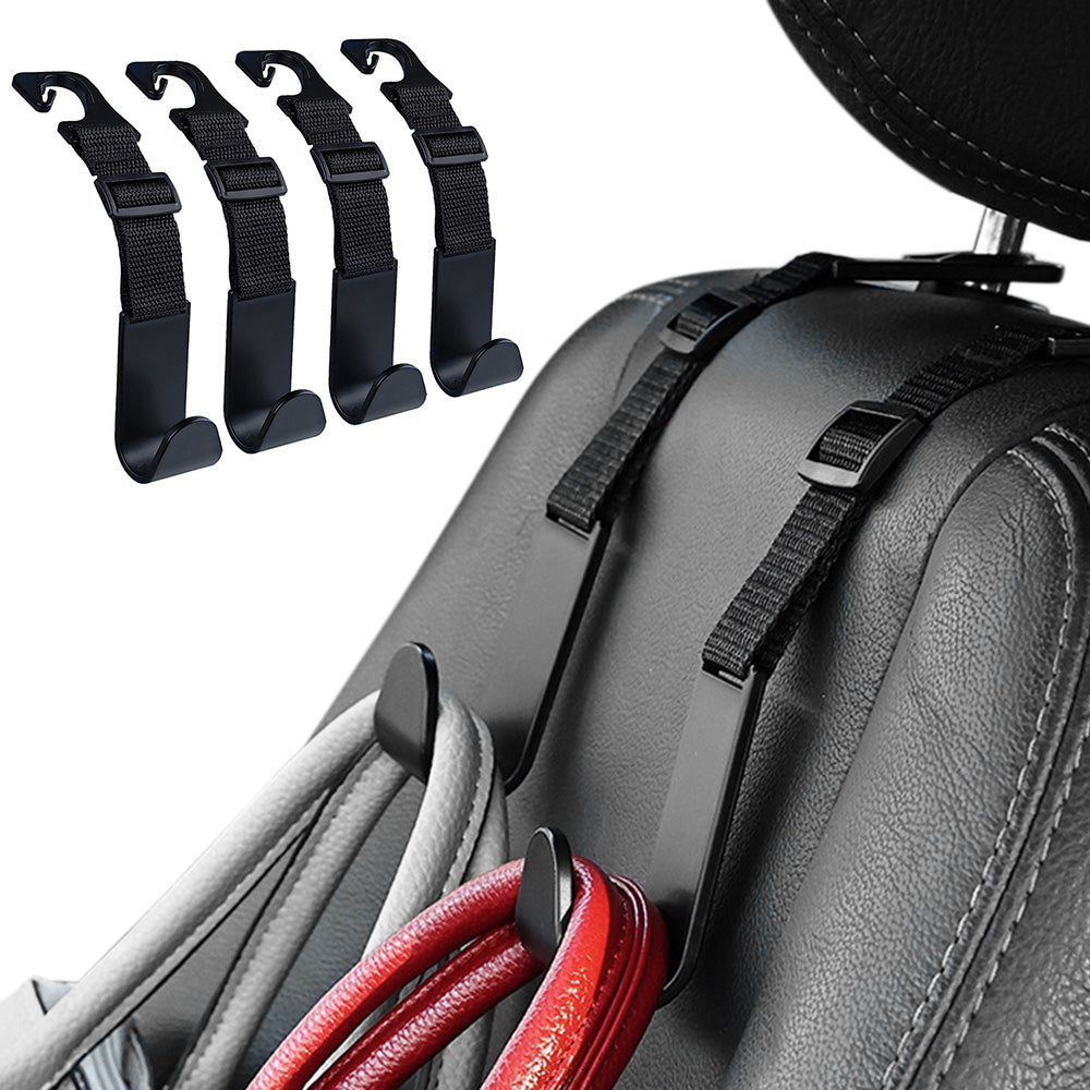 4Pcs Vehicle Headrest Hook Adjustable Multi Functional Cargo Hook for Most Cars