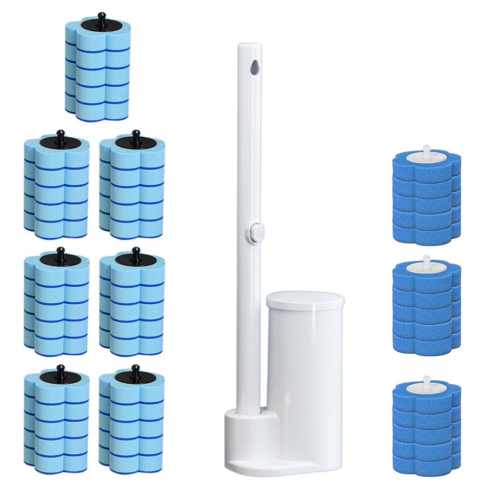50Pcs Disposable Toilet Brush Cleaning System Replacement Sponge Head