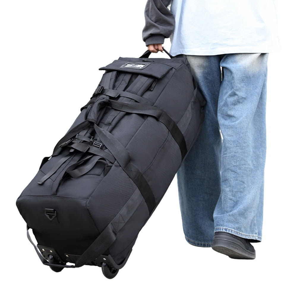 90 L Foldable Oxford Rolling Duffle Travel Bag with 3 Carry Modes