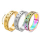 3 Piece Stainless Steel 360 Degree Spinner Ring Set Gold Silver Rainbow