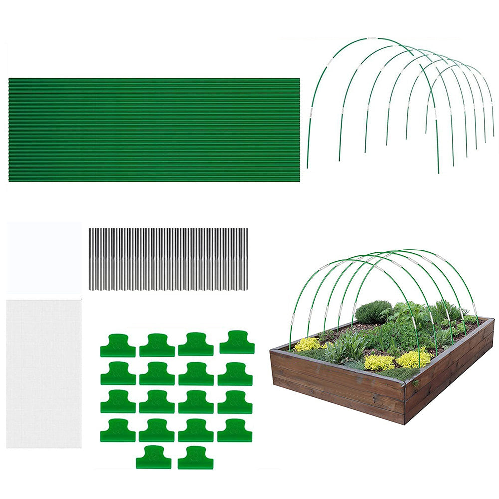 85Pcs Set Garden Netting Kit for Raised Beds Fiberglass Garden Hoops Bird Barrier Protection