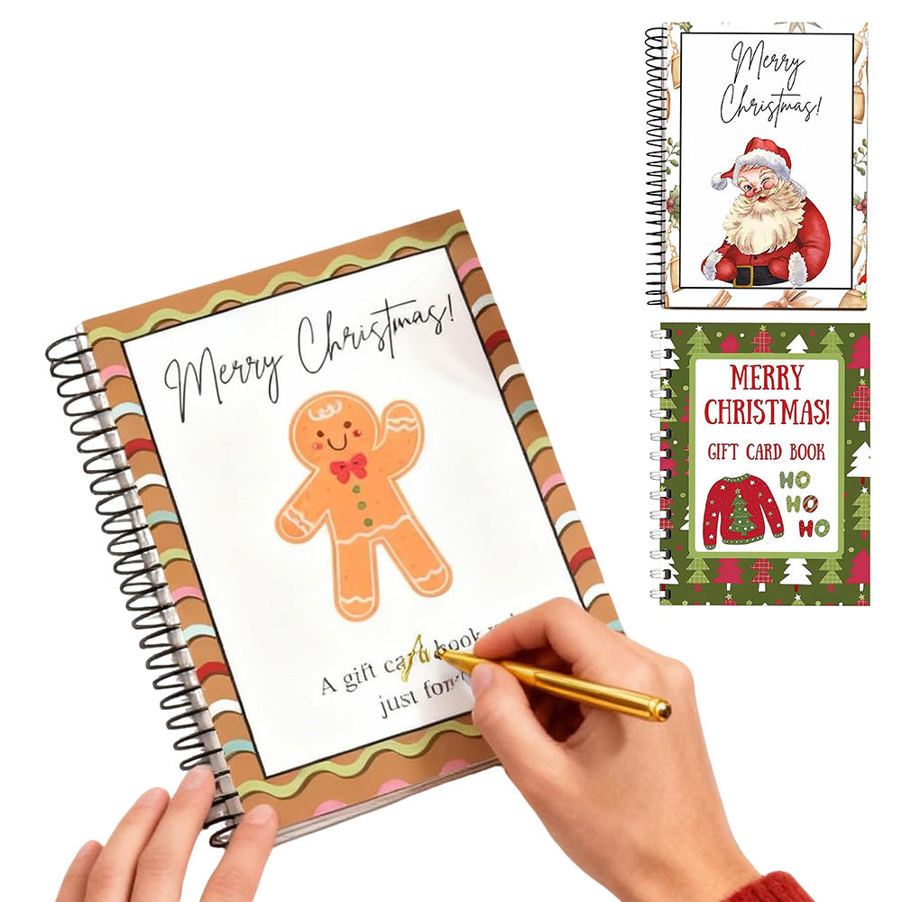 3 Piece Christmas Gift Card Money Holder Book Set for DIY Gifting