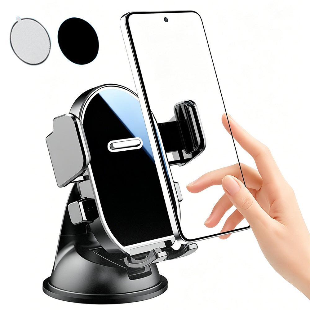 Car Phone Holder Dashboard Suction Cup One Key Clamp Design