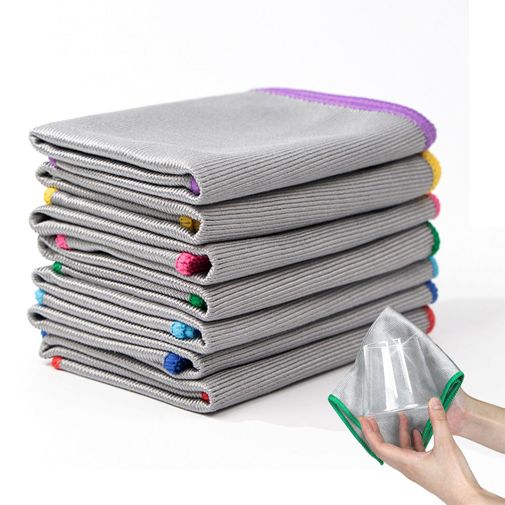 7 Pack Glass Cleaning Cloths Large Microfibre Streak Free Towels for Windows Mirrors Car