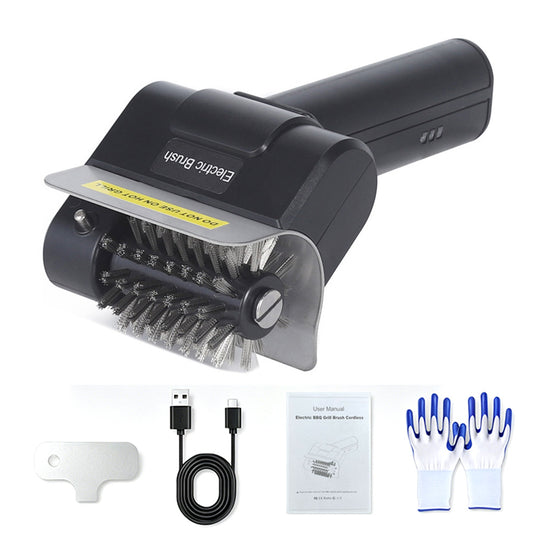 Cordless Electric Grill Brush BBQ Cleaner with 2000mAh Battery and 600rpm for Outdoor