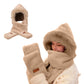 3-in-1 Winter Warm Plush Hooded Scarf Hat and Gloves